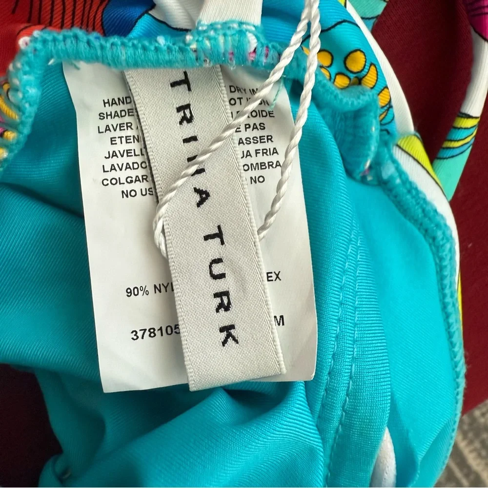 Trina Turk Red and Yellow One Piece Swimsuit - Picture 11 of 12